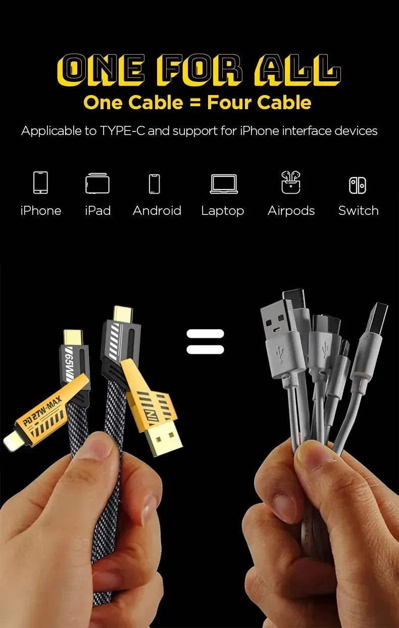 Logilink 60W Fast Charging Data Cable | 4‑in‑1 Multi USB PD